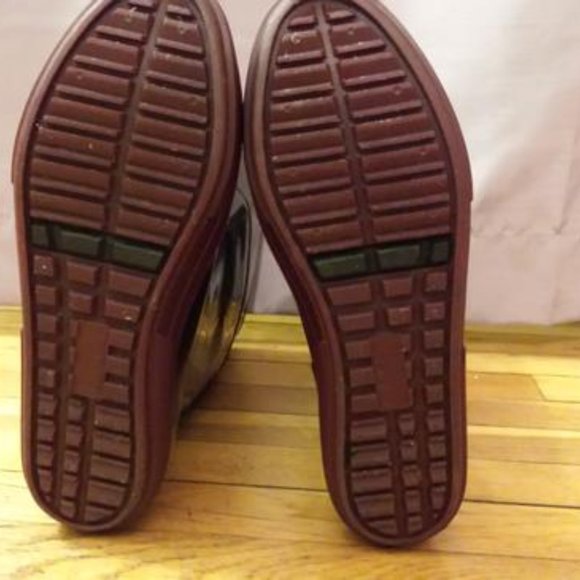 Furla Black rain boots with burgundy contrast band - Picture 3 of 6